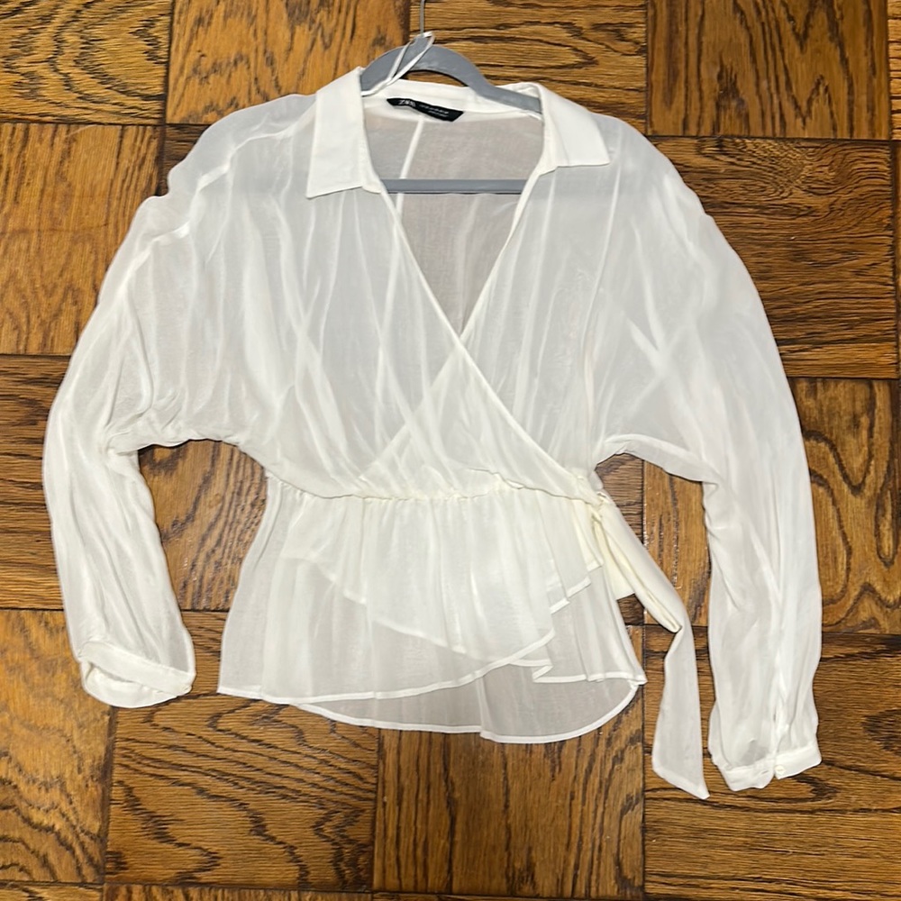 ZARA Semi-Sheer Blouse